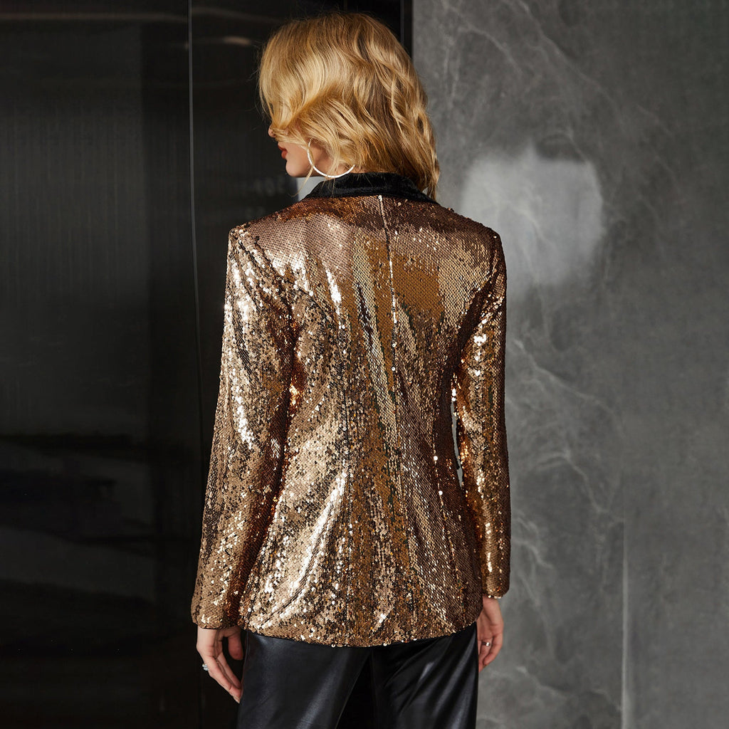 Glamorous Gold Sequin Blazer
