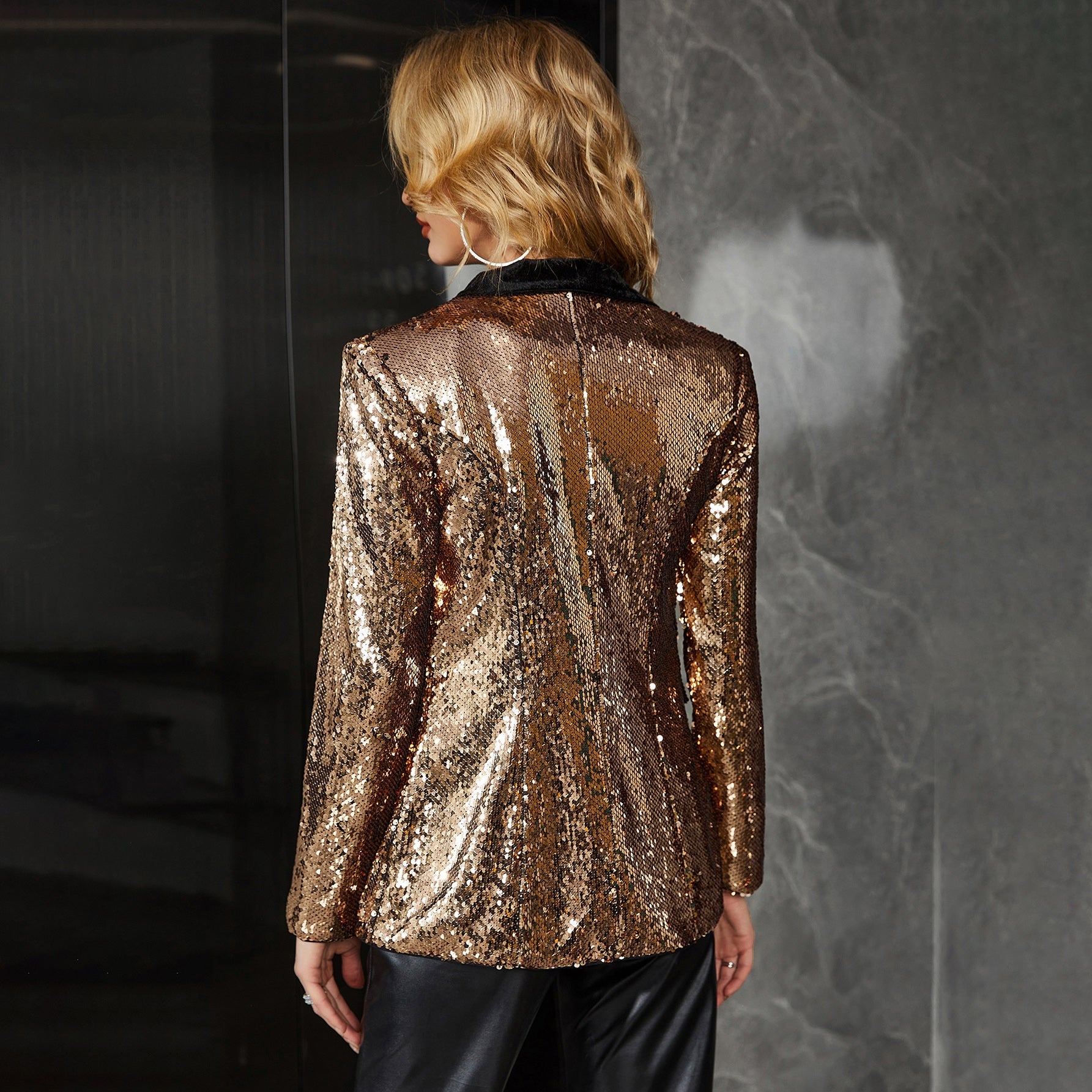 Glamorous Gold Sequin Blazer