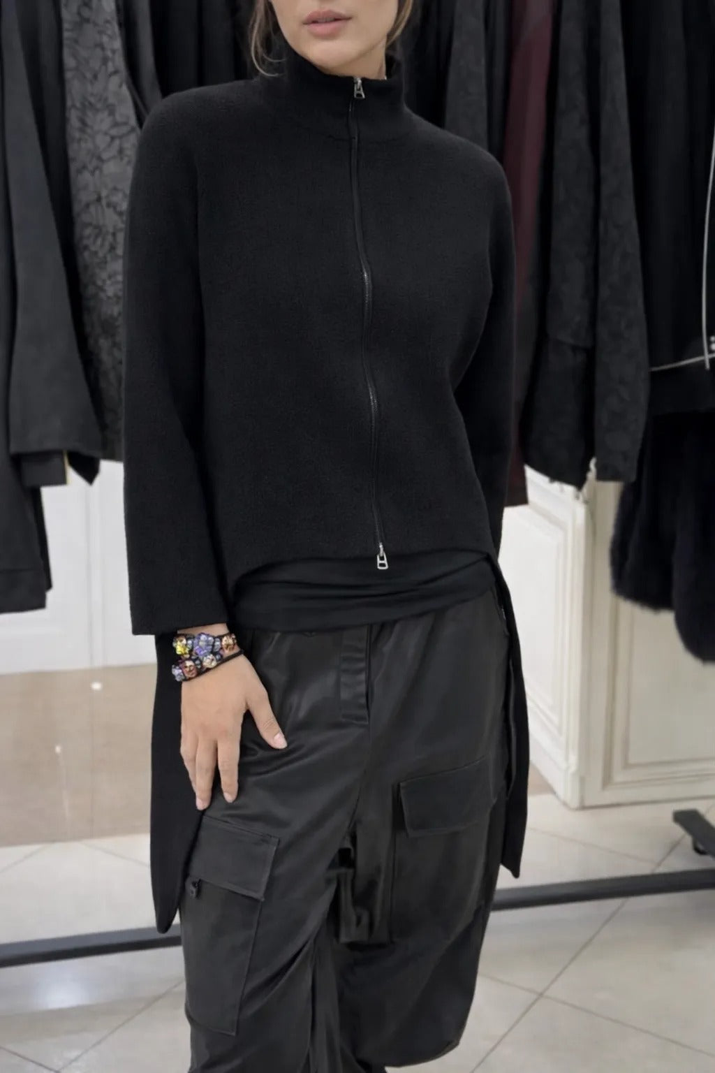 Women's Casual Trousers and Asymmetrical Long Top
