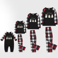 Christmas Family Matching Pajamas-Red and Gray Plaid Pjs set with "Let It Snow" and Christmas Snowman Pattern Colorful Print