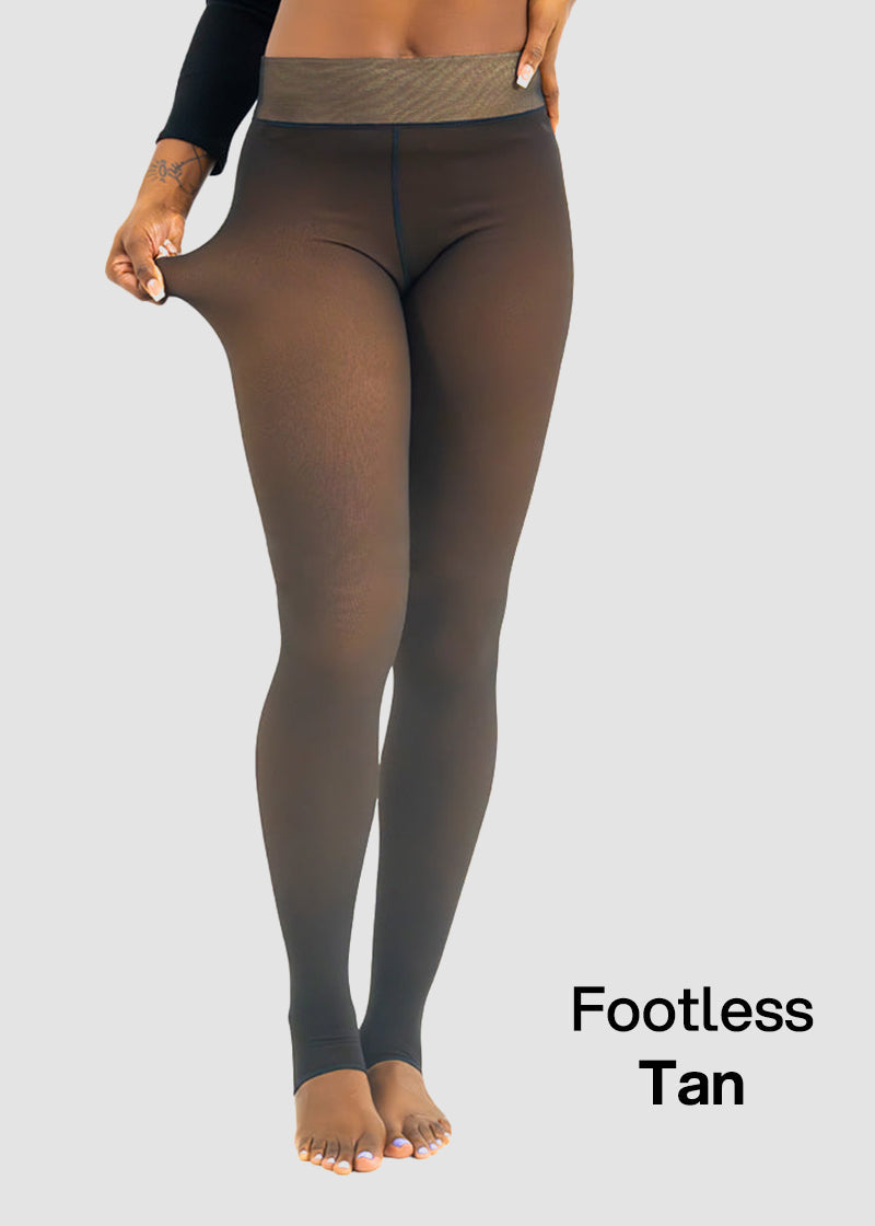 Semi Transparent double seam Fleece Lined Tights
