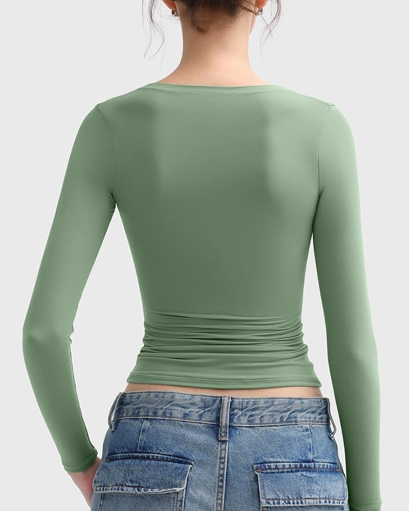 Square Neck Slimming Basic Top