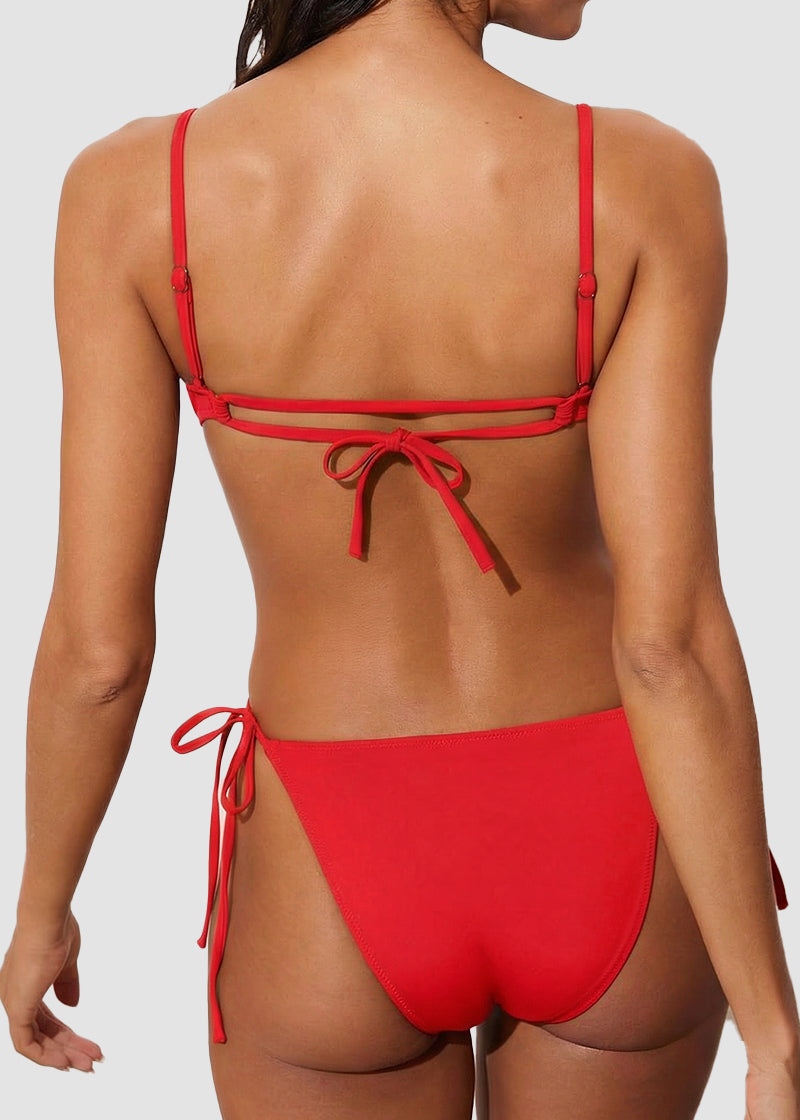 Scoop Neck Backless One Piece Swimsuit – Adjustable Straps, Fully Lined
