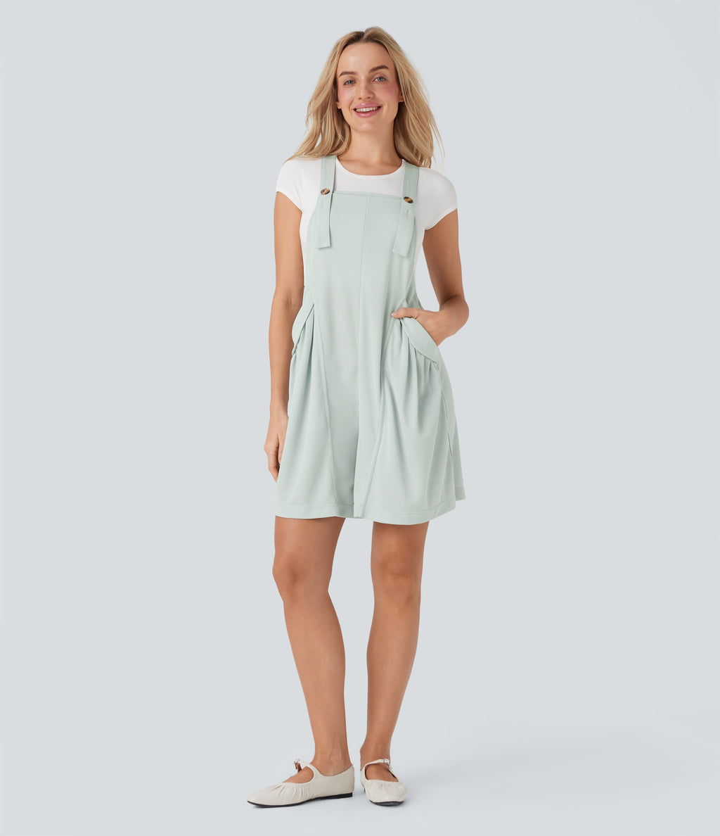 Waffle Casual Shortalls with Pockets