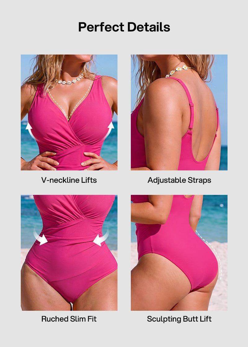 SculptSkin™ SmoothCore V-Neck One-Piece Swimsuit