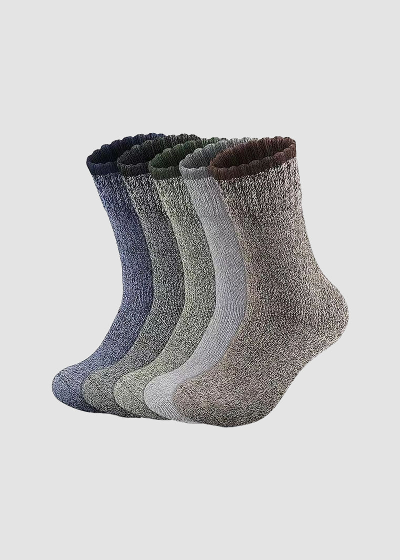 Men's Thermal Terry Loop Socks - 5 Pairs
