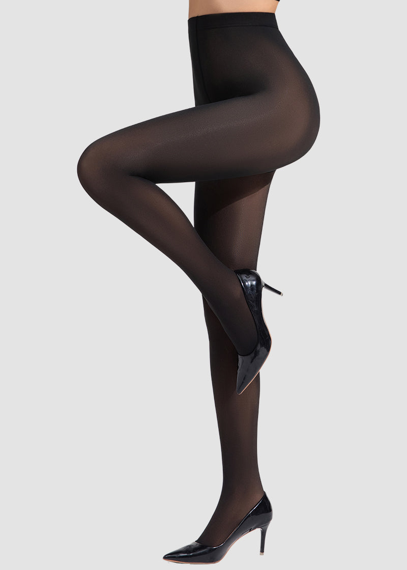 Slimming Semi-Sheer Black Tights