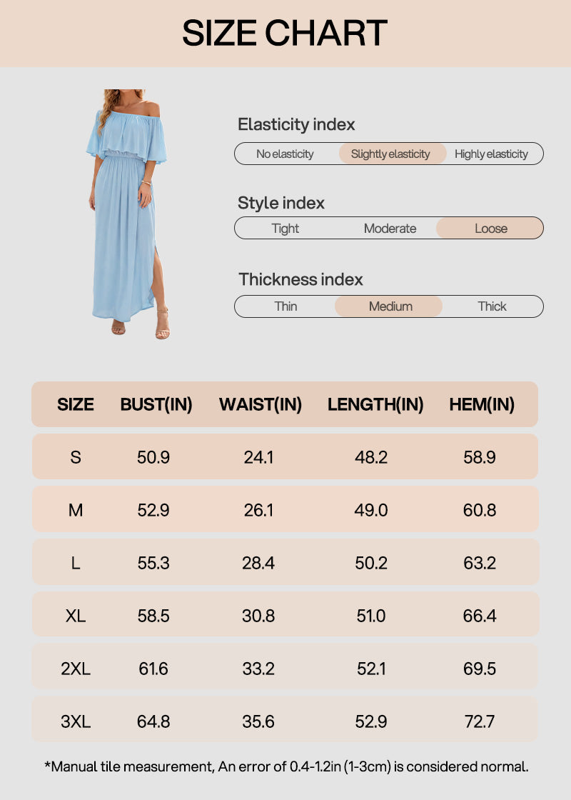 Women's Plus Size Off Shoulder Maxi Dress with Pockets
