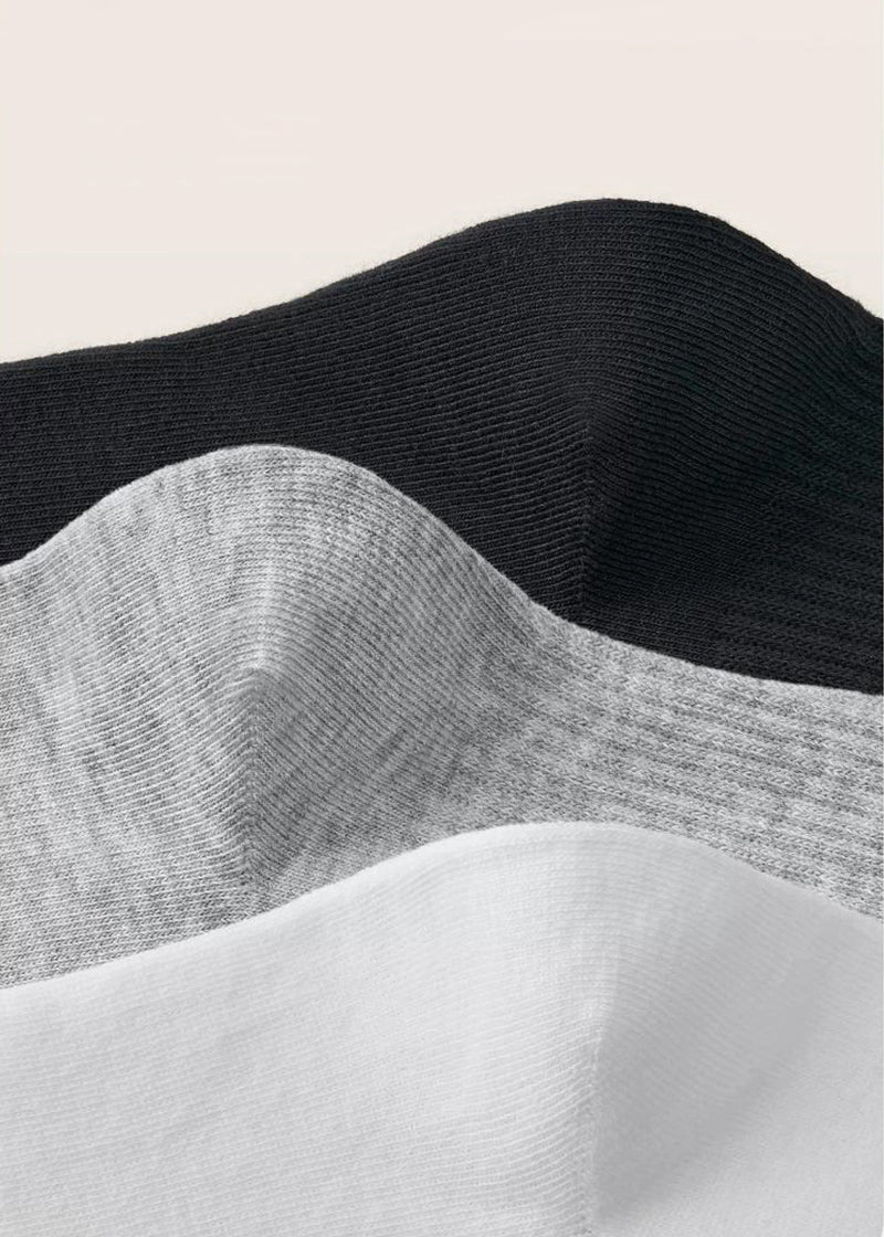 Ribbed Knit Cotton Crew Socks