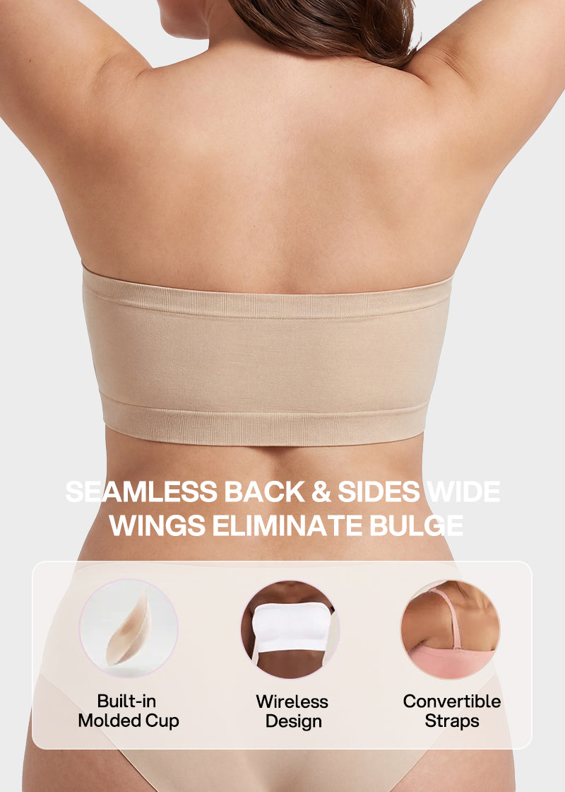 Stay‑Put Wireless Seamless Bandeau Bra