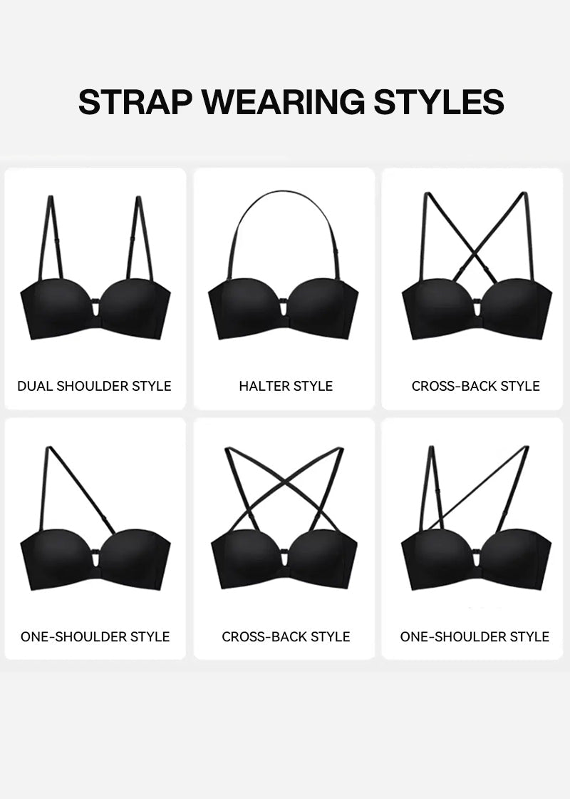 Front Closure No-Slip Supportive Fit Strapless Bra
