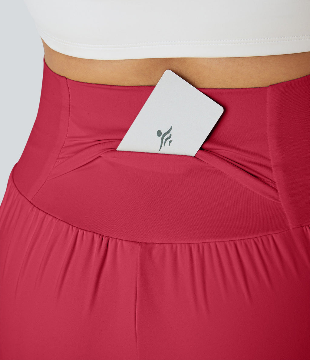 2026🔥UK Super High Waisted Back Pocket & Side Hidden Pocket 2-in-1 Yoga Shorts-Winterberry