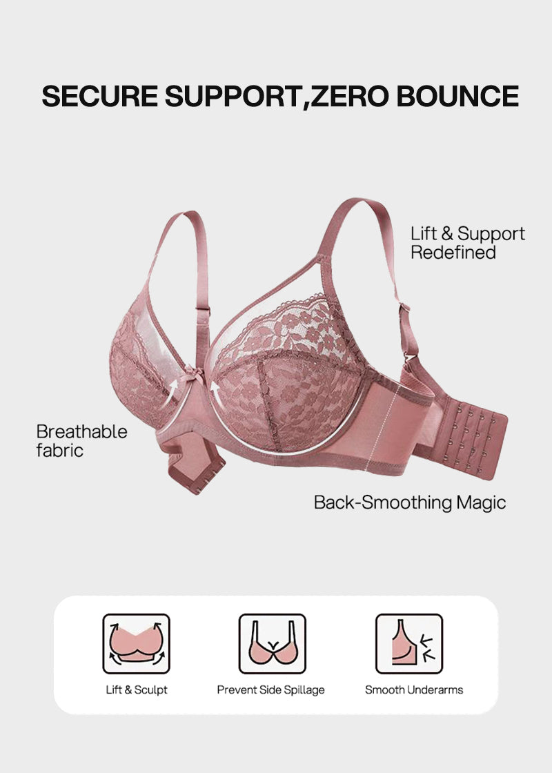 Breathable Lace Underwire Full Coverage Bra