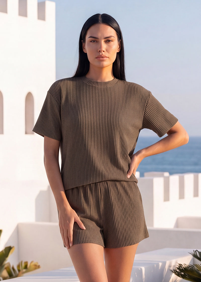 Ribbed Summer Lounge Two-Piece Set