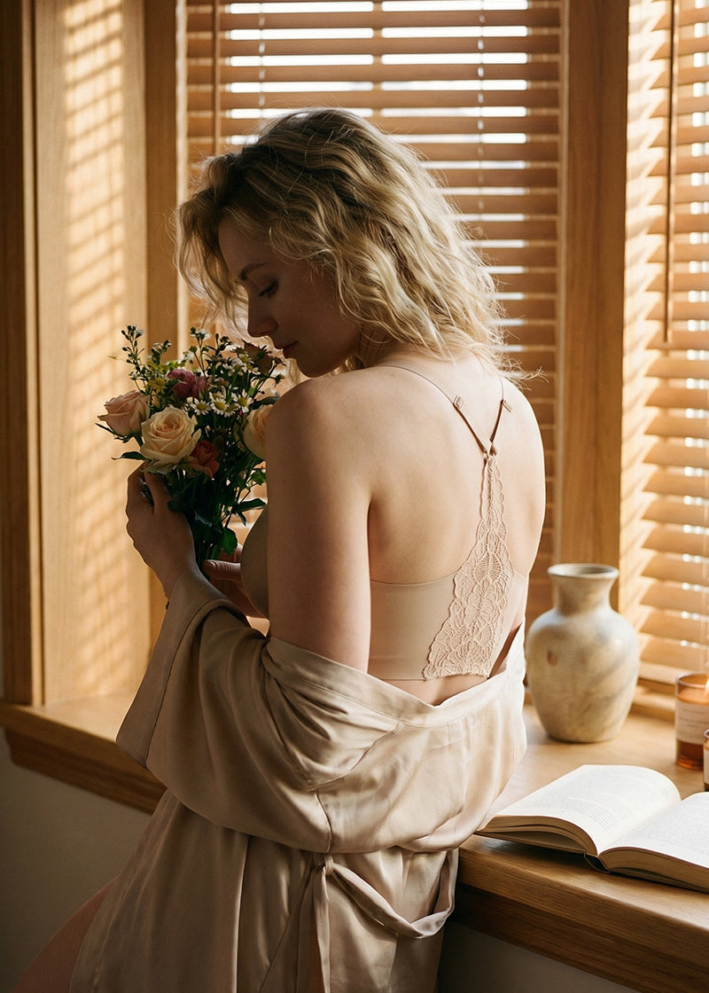 Seamless Backless Lace Bralette