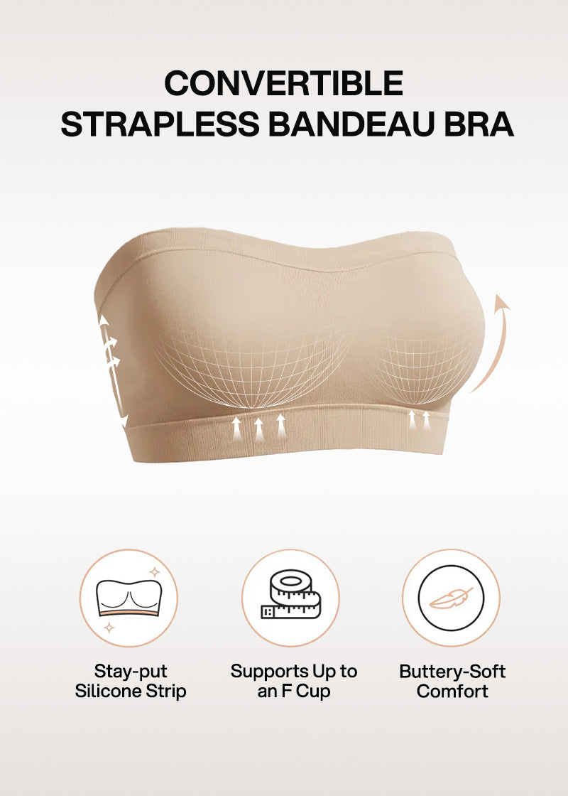 Stay‑Put Wireless Seamless Bandeau Bra