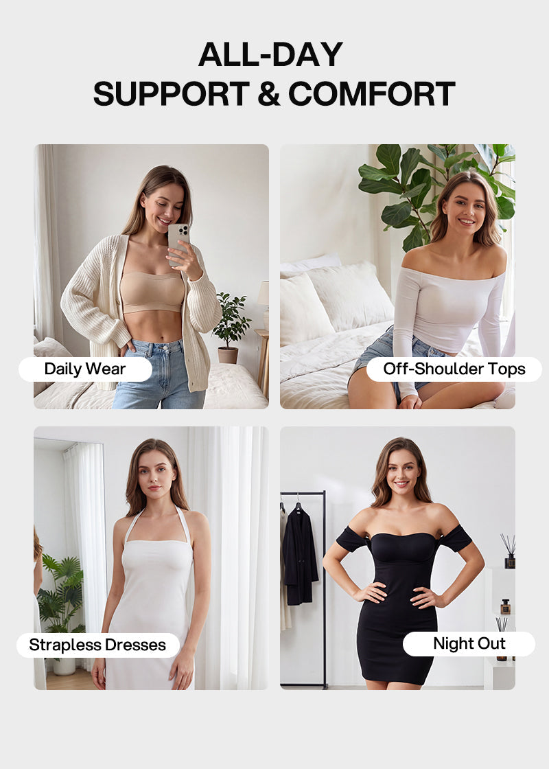 Stay‑Put Wireless Seamless Bandeau Bra