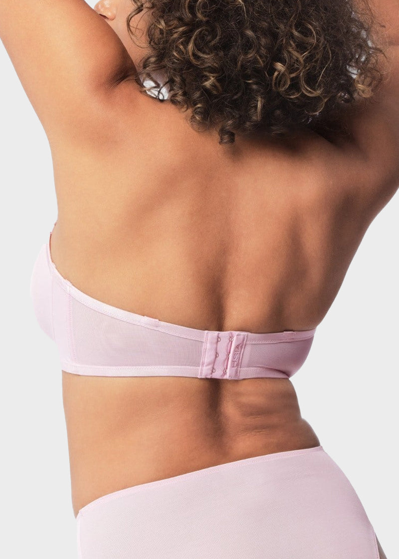 Strapless Mesh Underwire Balconette Bra