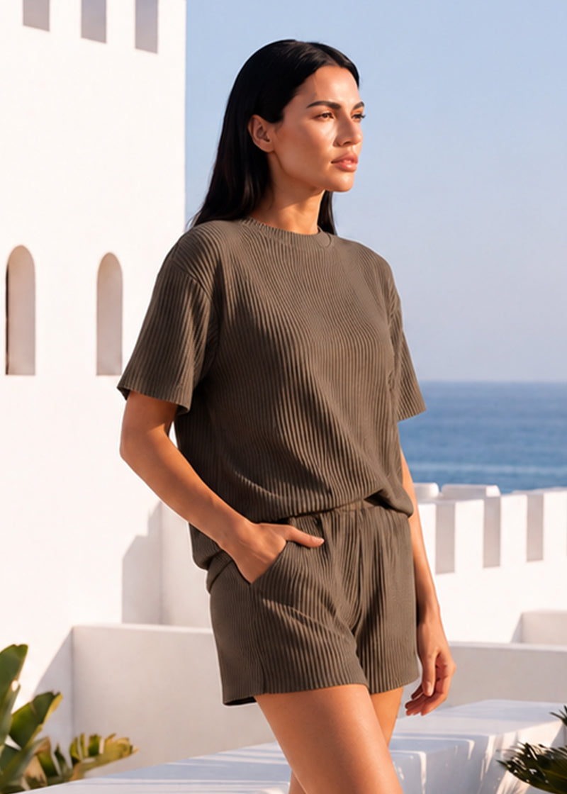 Ribbed Summer Lounge Two-Piece Set