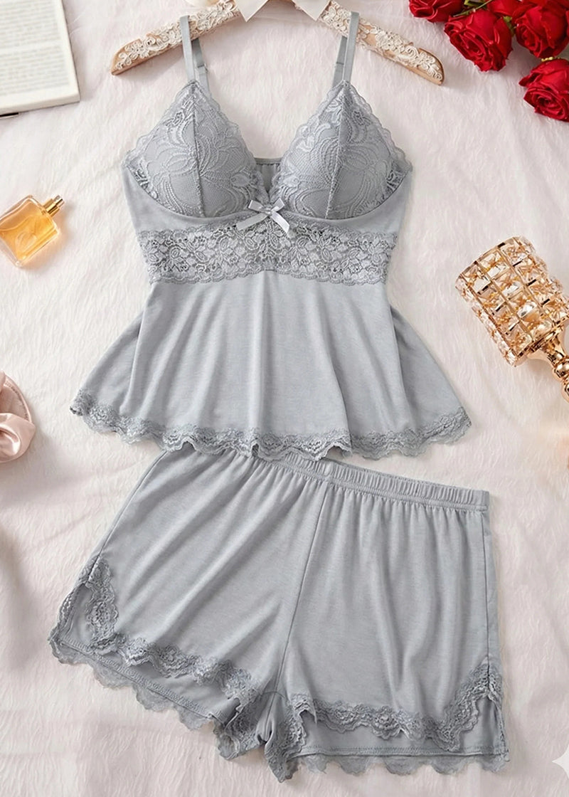 Modal Camisole & Panty Sleepwear Set – Sweet Lingerie for Daily & Holiday Wear