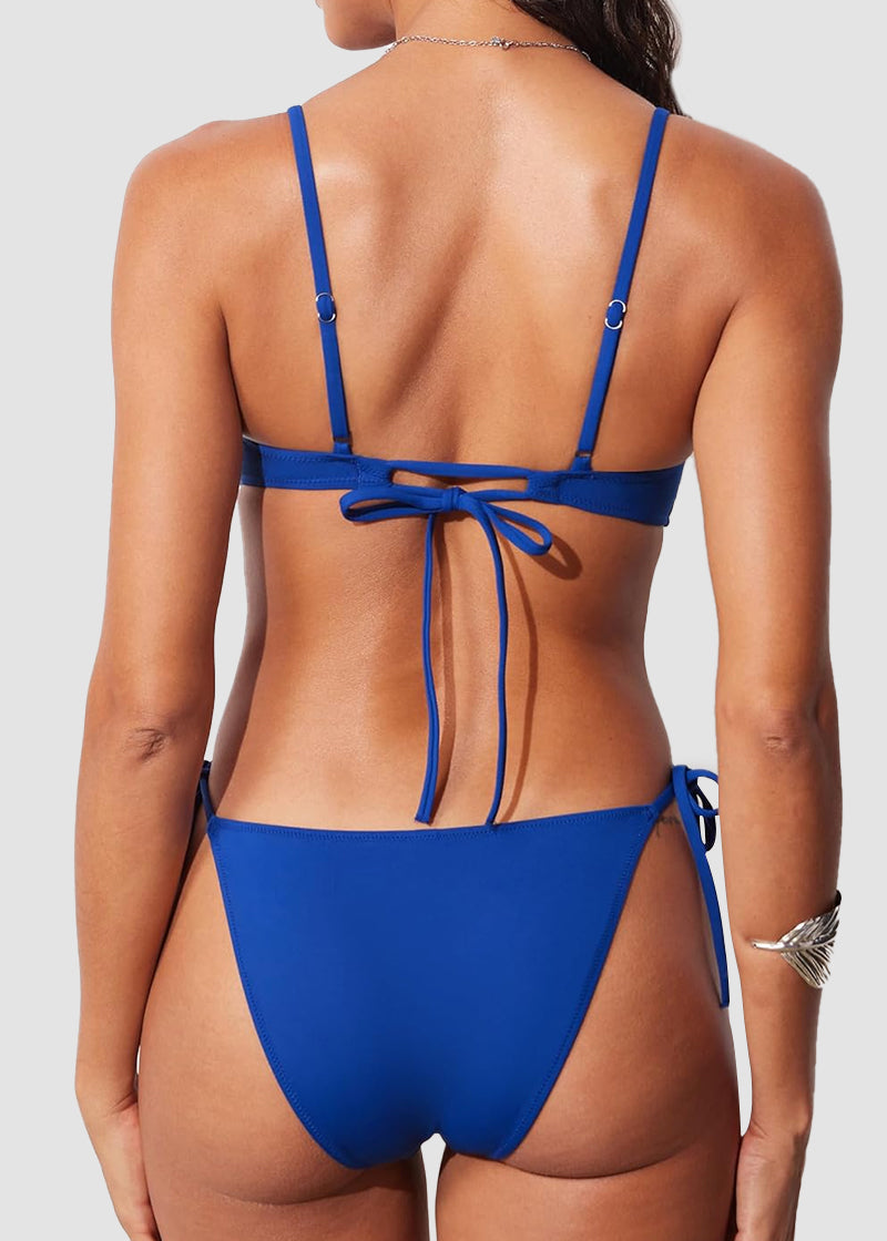 Scoop Neck Backless One Piece Swimsuit – Adjustable Straps, Fully Lined