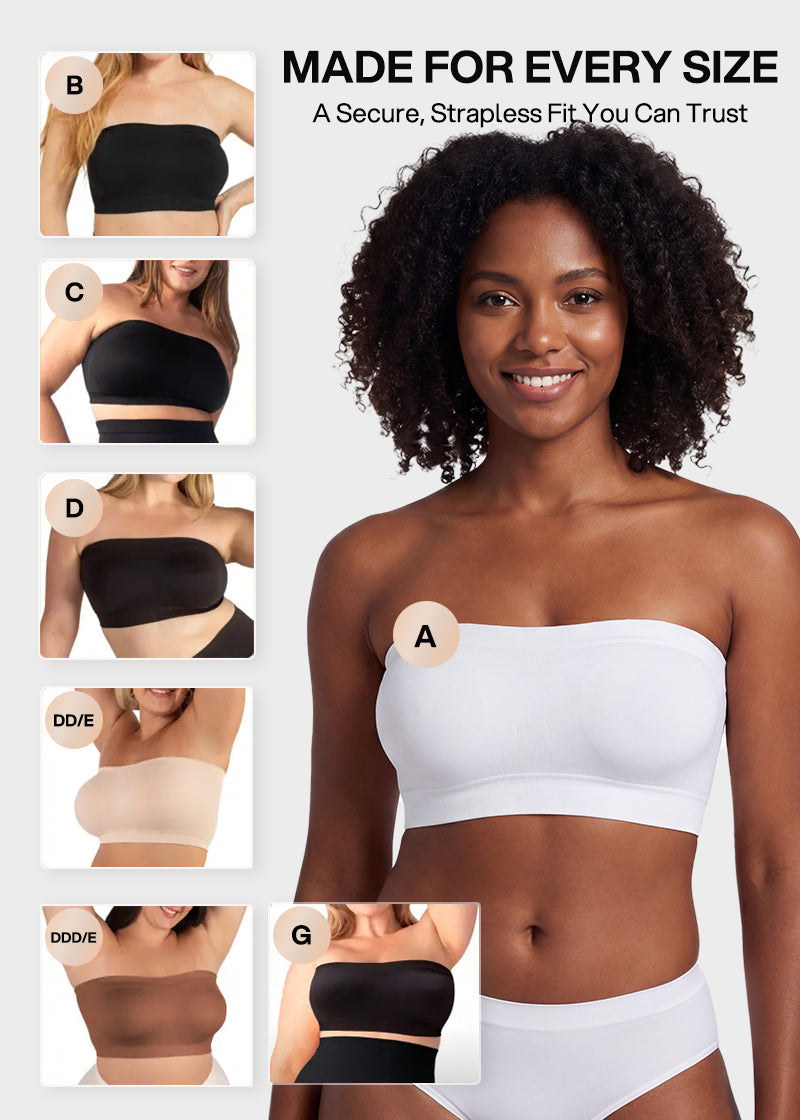 Stay‑Put Wireless Seamless Bandeau Bra