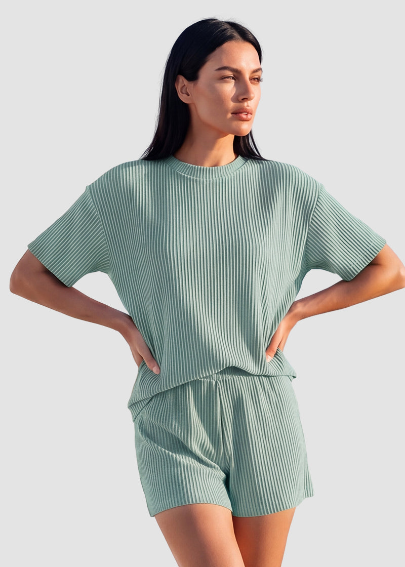 Ribbed Summer Lounge Two-Piece Set