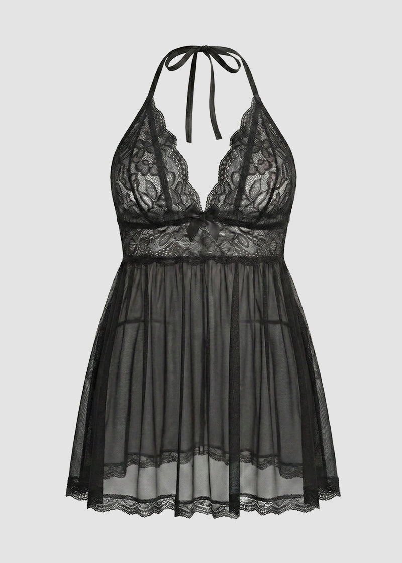 Women’s Plus Size Lace Babydoll – Mesh Chemise Sleepwear