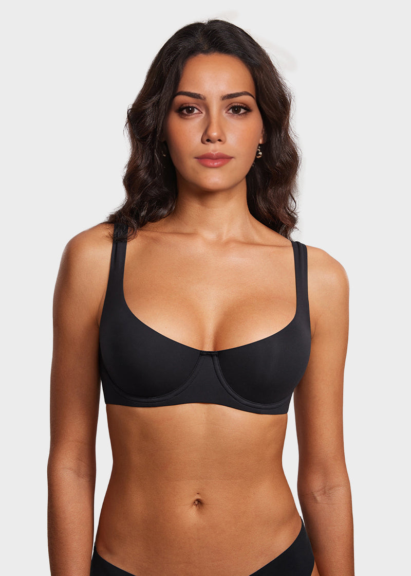 Underwire Support Seamless Unlined Balconette Bra