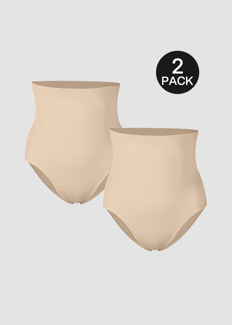 High Waist Tummy Control Brief Shaping Panty (2 Pack)