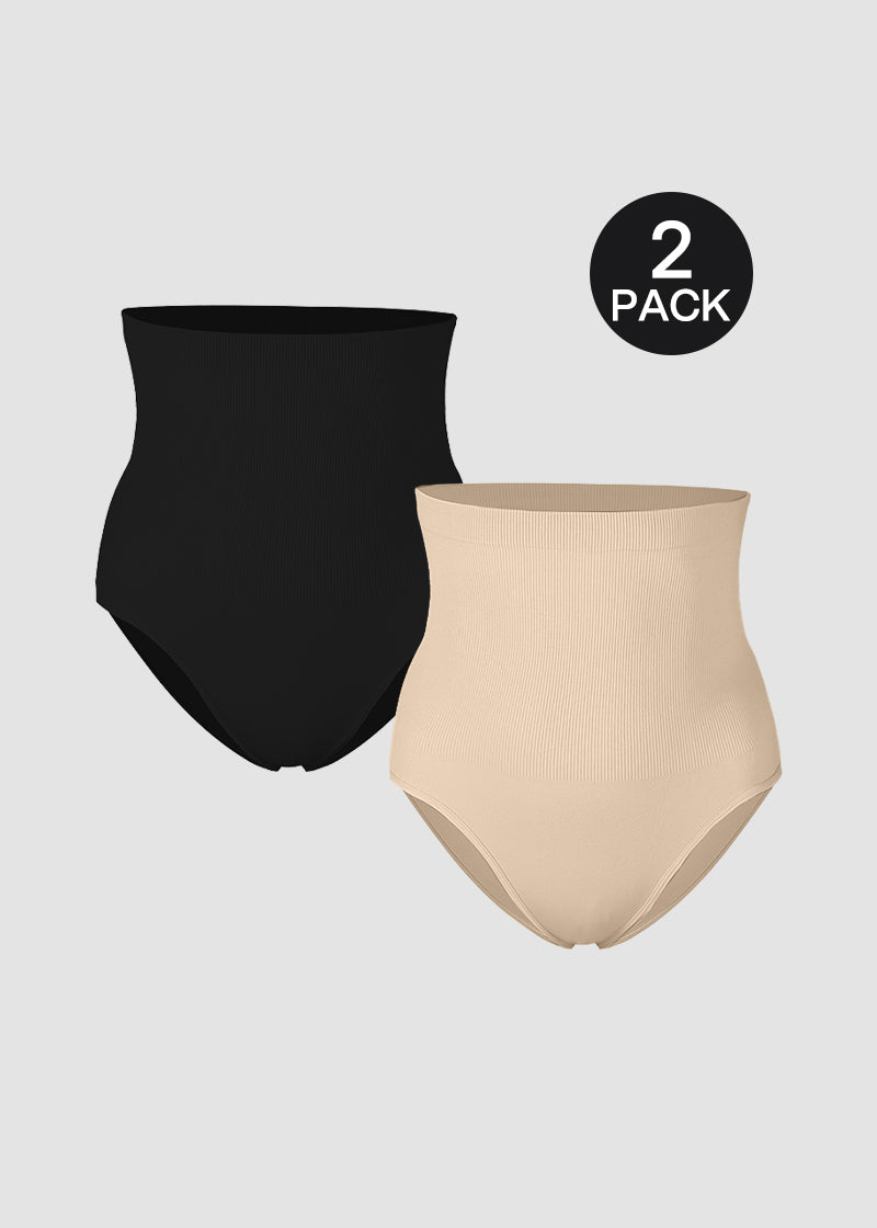 High Waist Tummy Control Brief Shaping Panty (2 Pack)