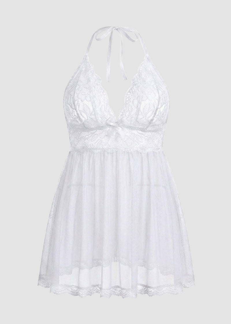 Women’s Plus Size Lace Babydoll – Mesh Chemise Sleepwear