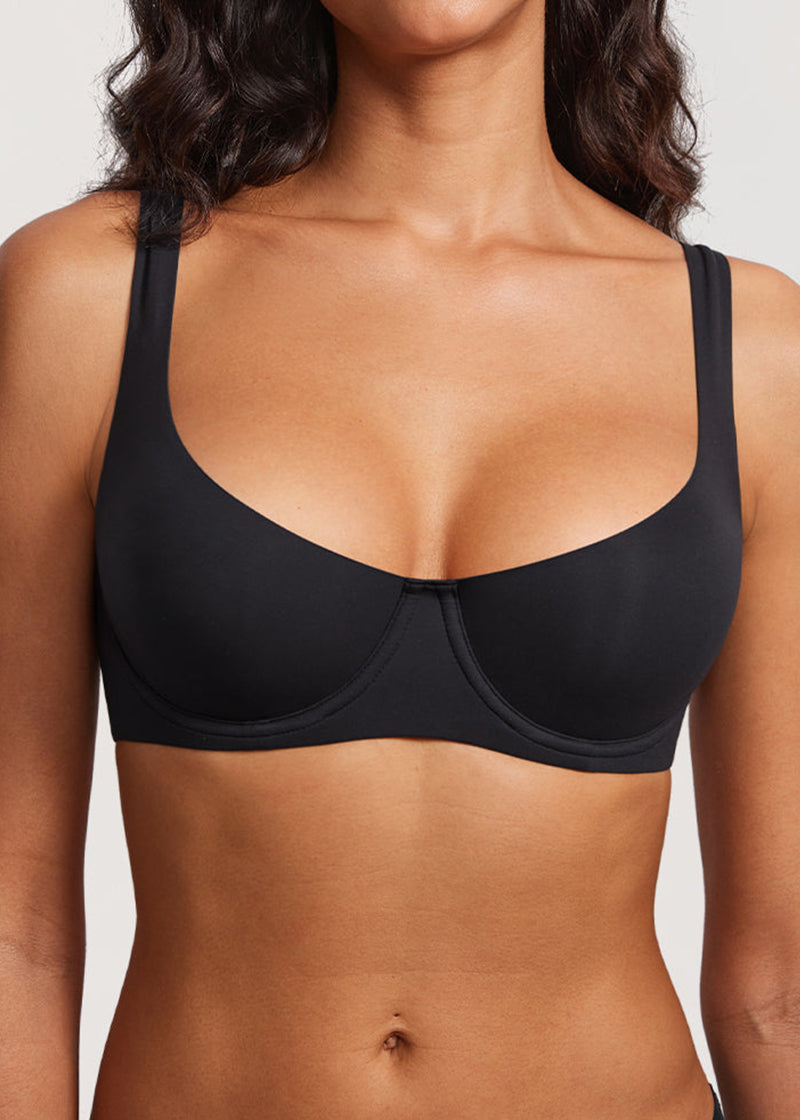 Underwire Support Seamless Unlined Balconette Bra
