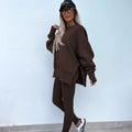 2025 New Suits Casual Loose Tops Leggings 2-piece Set Women's Sweatshirt Autumn And Winter Suits Fashionable Women