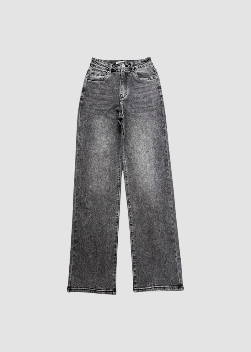 Women’s Minimalist High-Waist Stretch Wide-Leg Jeans