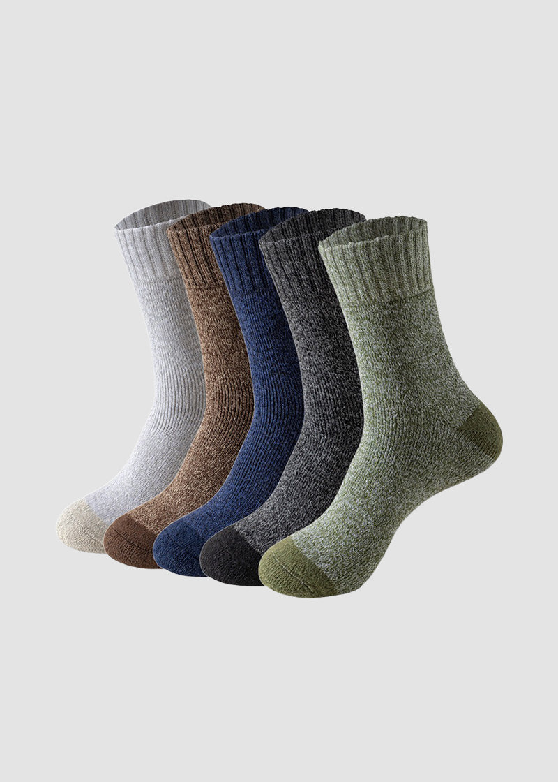 Men's Thermal Terry Loop Socks - 5 Pairs