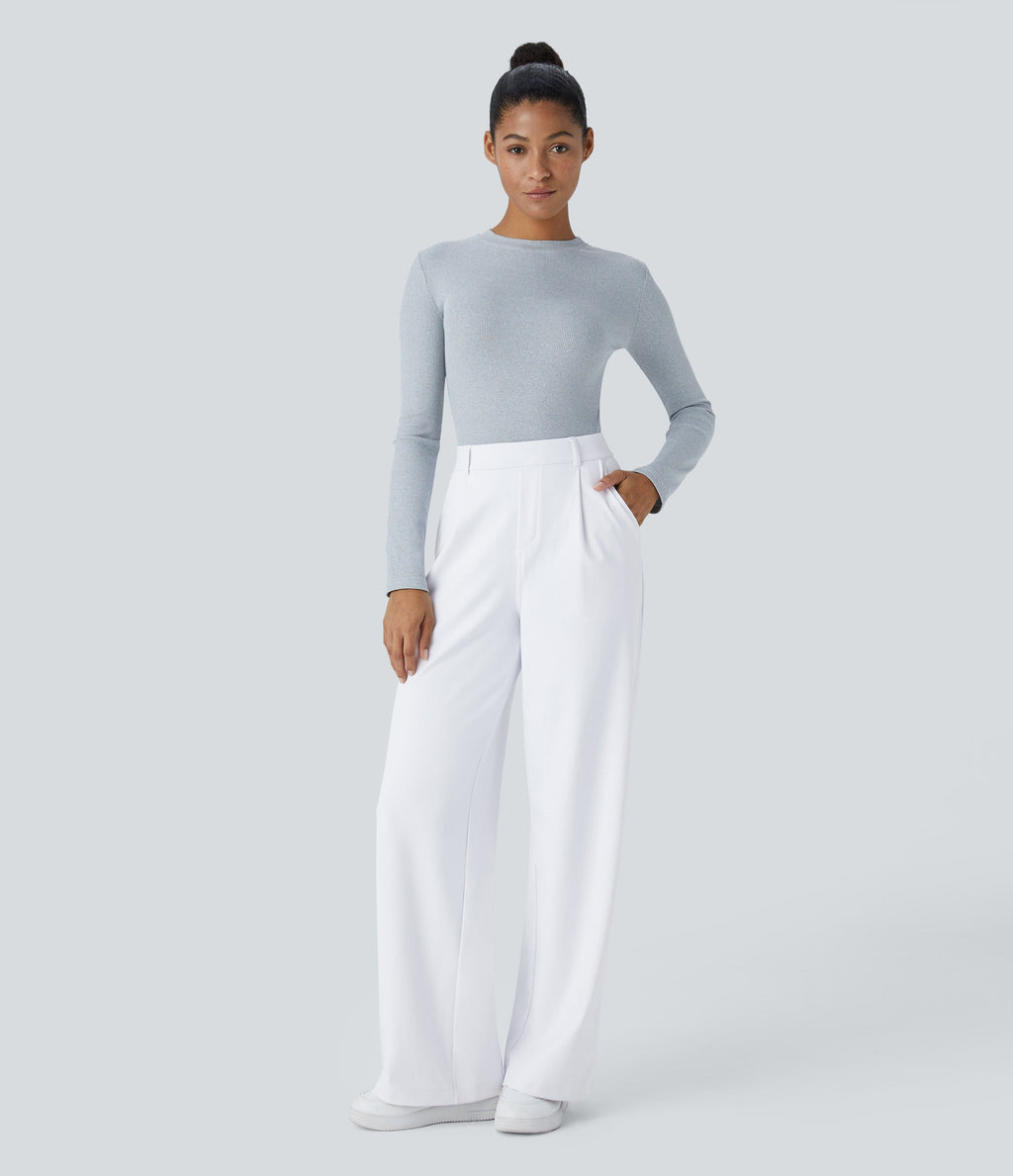 2026🔥 FlexTM High Waisted Pocket Straight Leg Work Pants