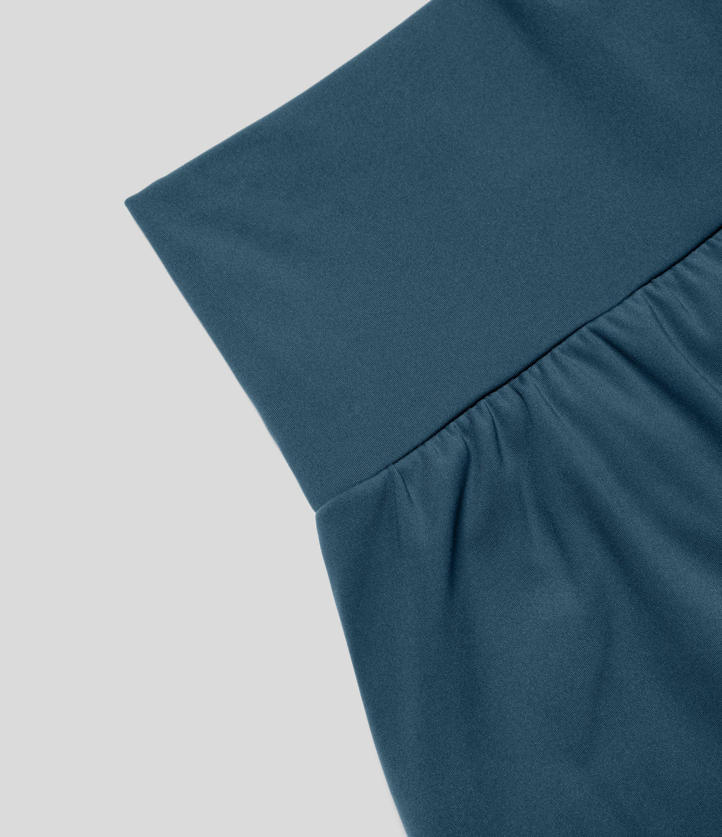 2026🔥UK Super High Waisted Back Pocket & Side Hidden Pocket 2-in-1 Yoga Shorts-Majolica Blue