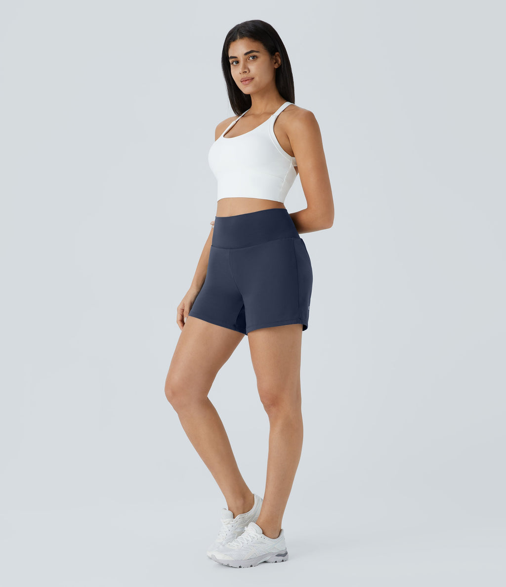 2026🔥UK Super High Waisted Back Pocket & Side Hidden Pocket 2-in-1 Yoga Shorts