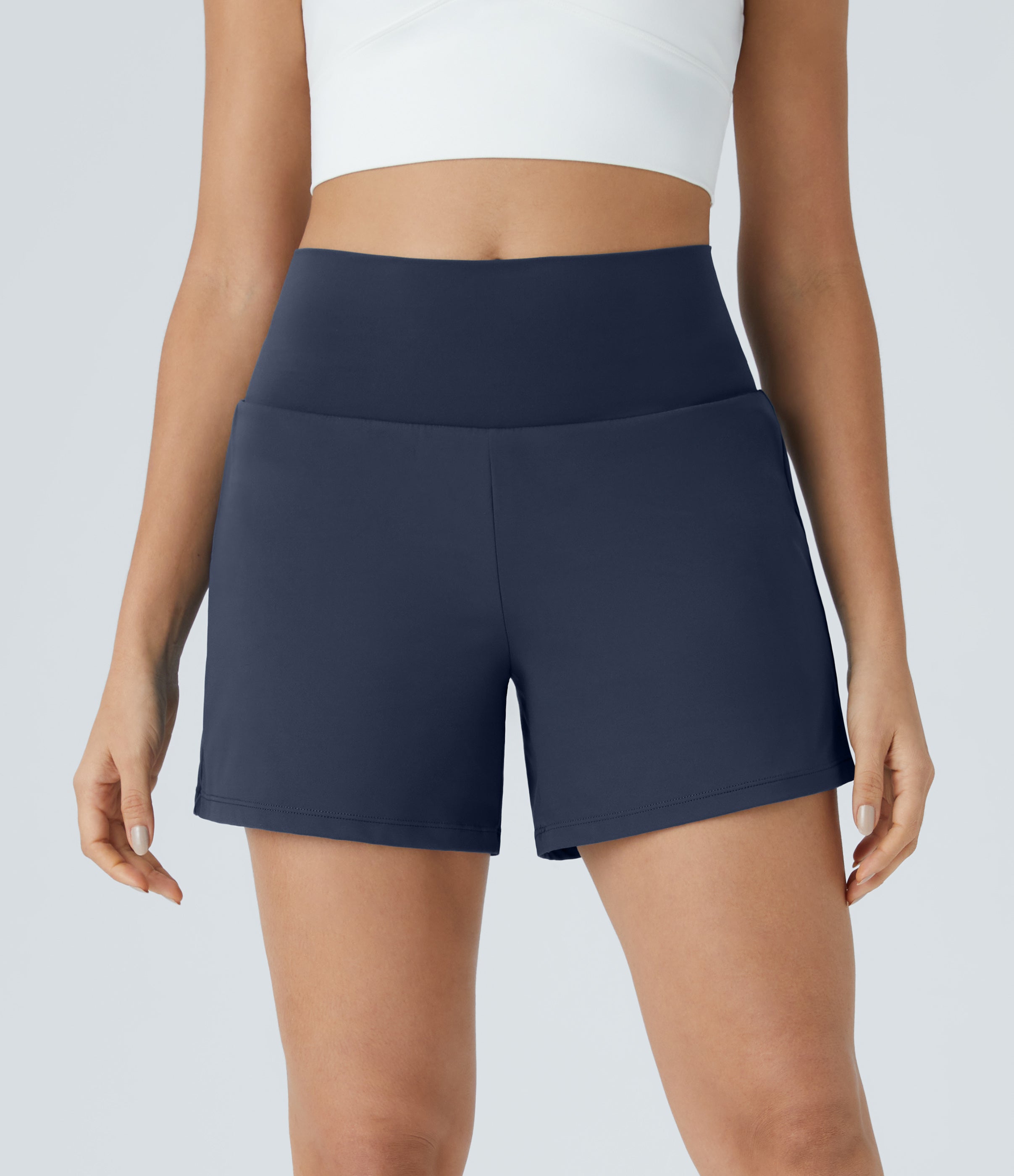 2026🔥UK Super High Waisted Back Pocket & Side Hidden Pocket 2-in-1 Yoga Shorts