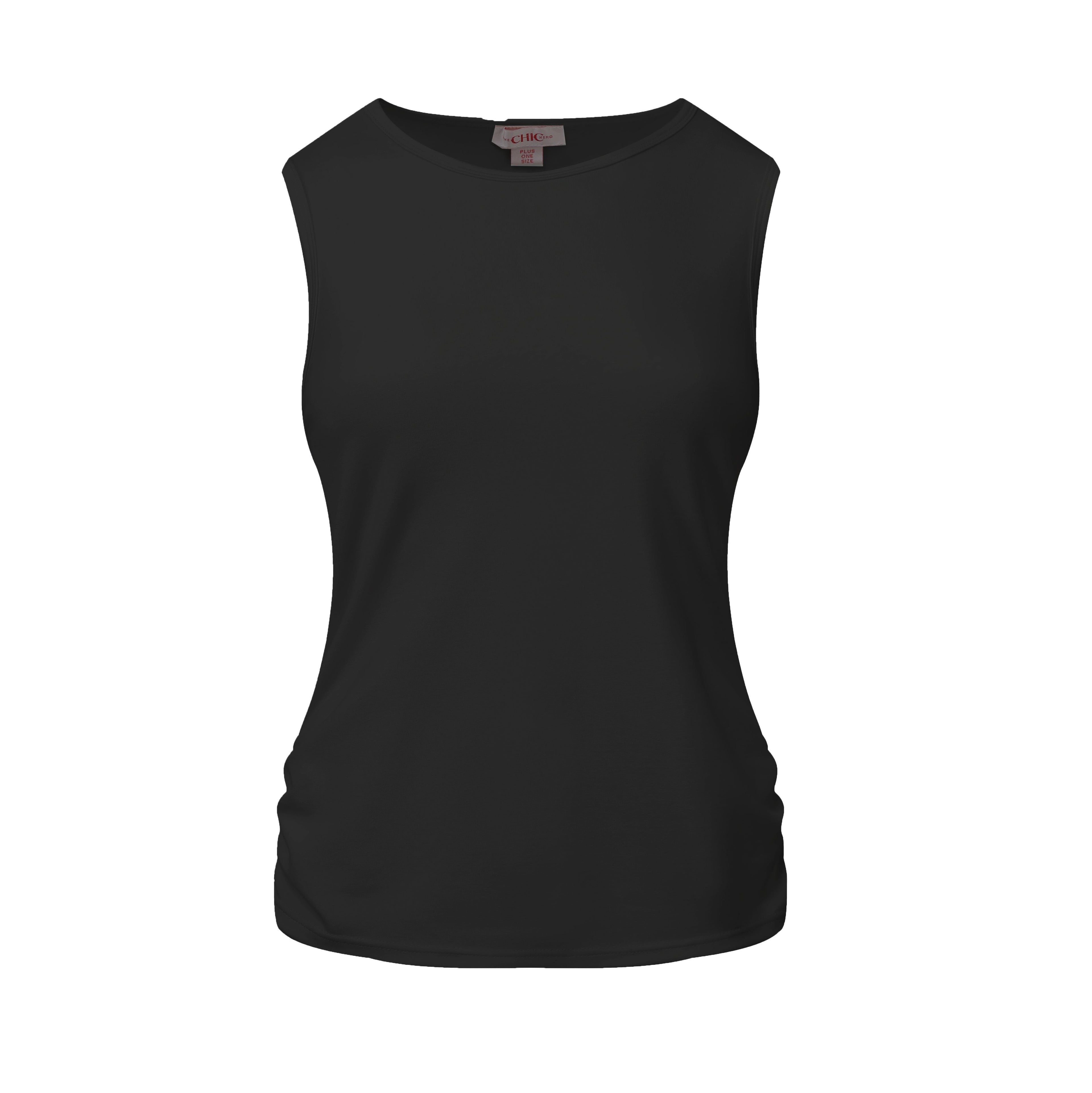 Classic White Sleeveless Crew Neck Top