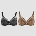 BOGO🔥Unlined Mesh Full Coverage Lace Minimizer Bra