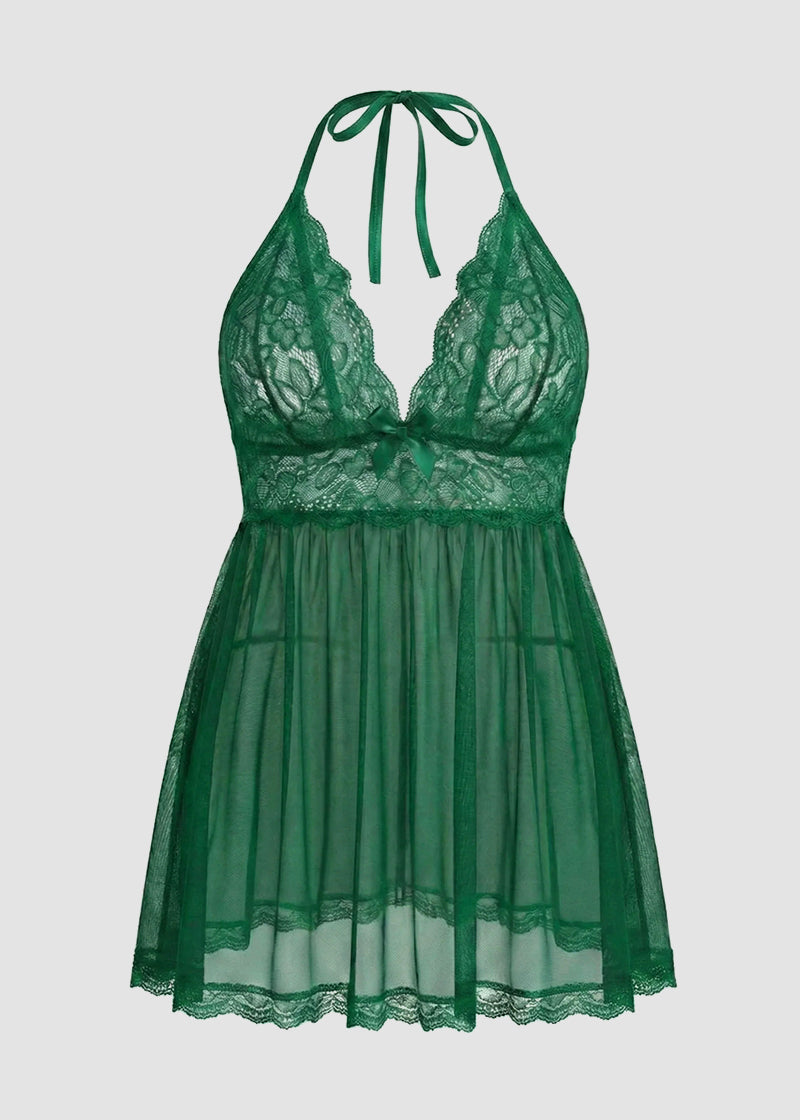 Women’s Plus Size Lace Babydoll – Mesh Chemise Sleepwear