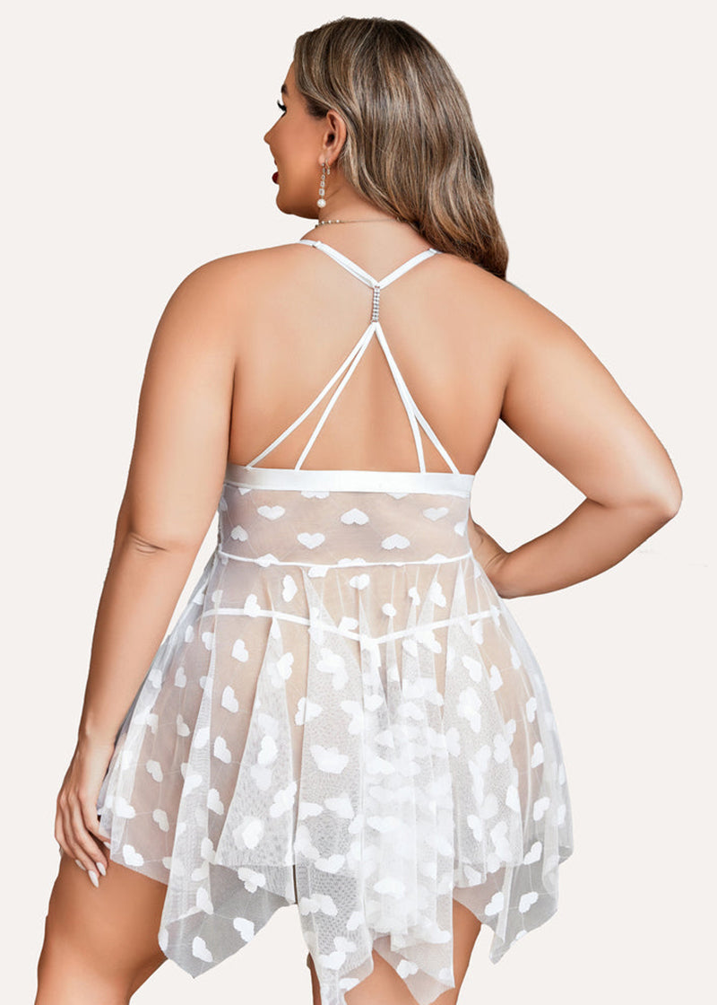 Plus Size Lace Nightdress with Front Slit