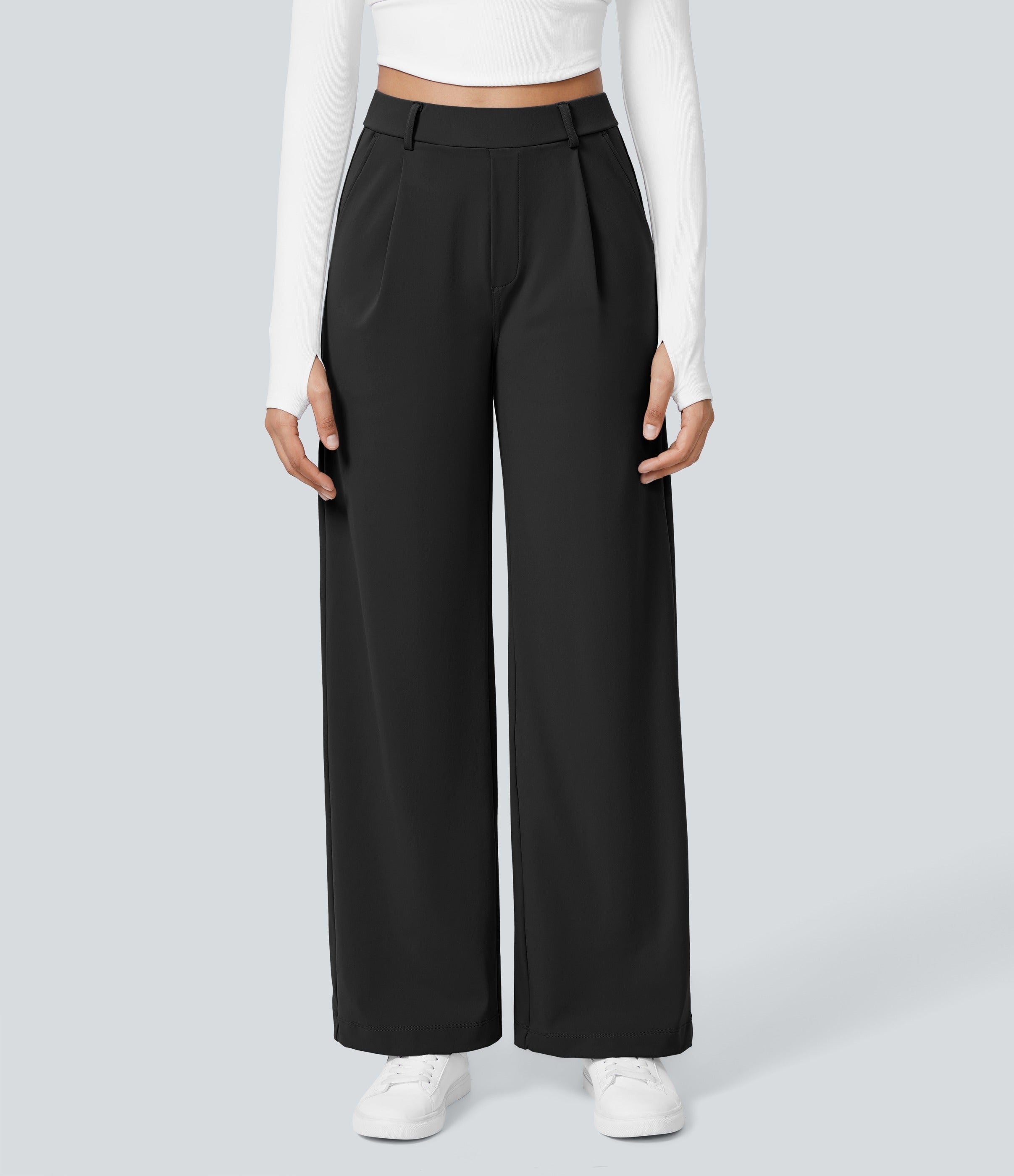 2026🔥 FlexTM High Waisted Pocket Straight Leg Work Pants
