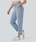 FlexTM Mid Rise Straight Leg Washed Casual Jeans with Pockets