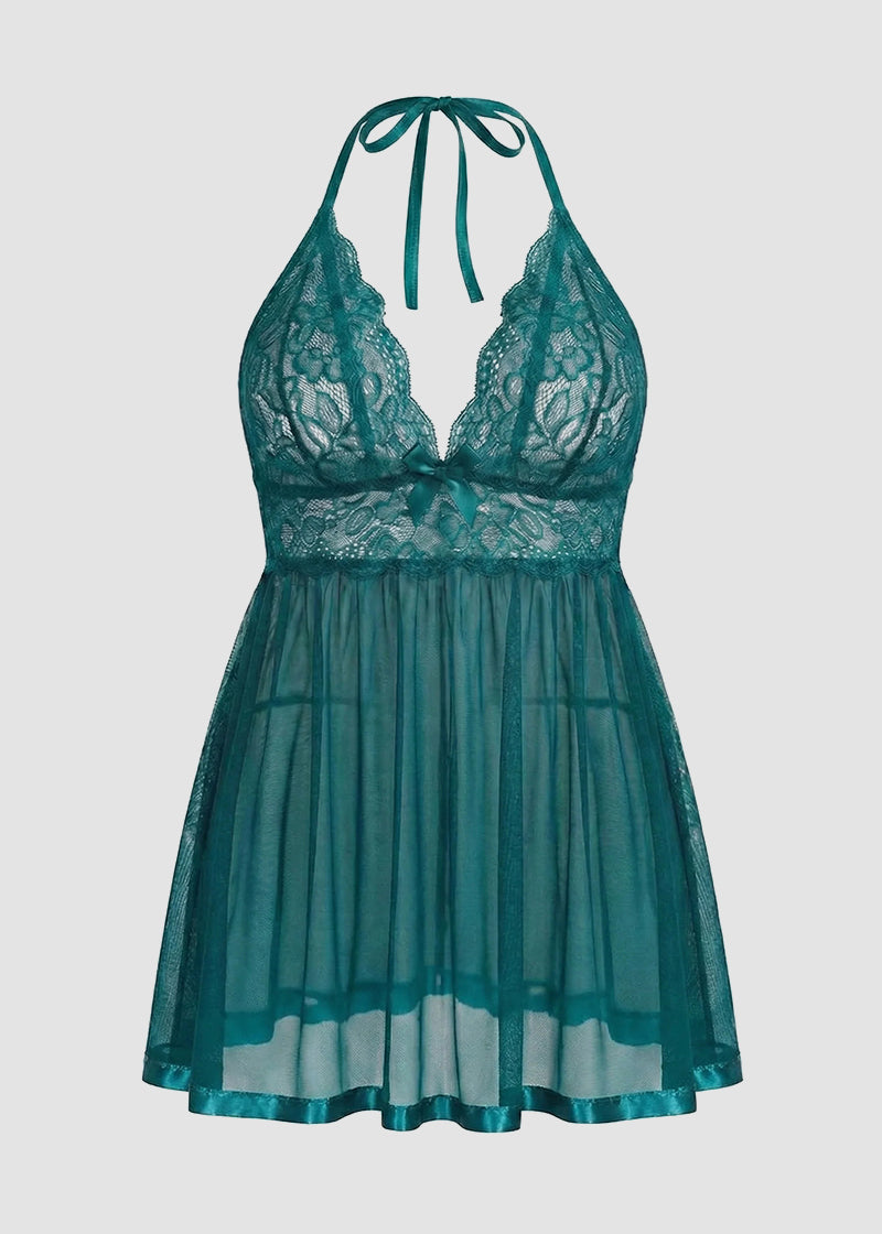 Women’s Plus Size Lace Babydoll – Mesh Chemise Sleepwear