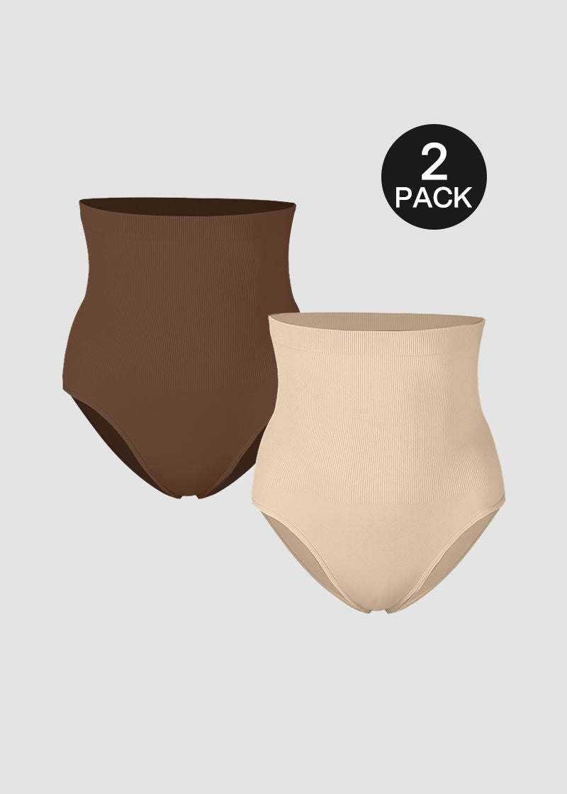 High Waist Tummy Control Brief Shaping Panty (2 Pack)