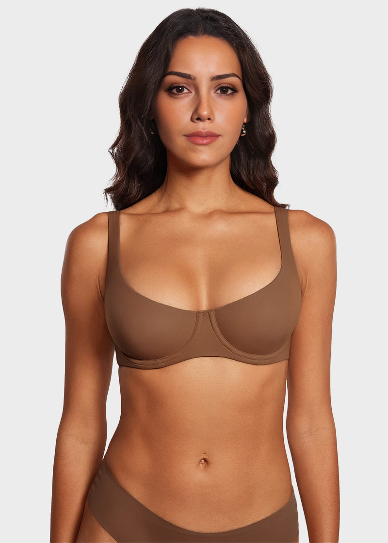 Underwire Support Seamless Unlined Balconette Bra