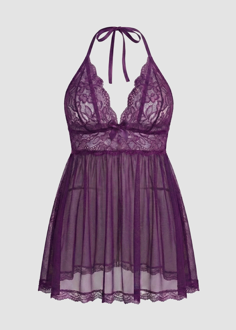 Women’s Plus Size Lace Babydoll – Mesh Chemise Sleepwear